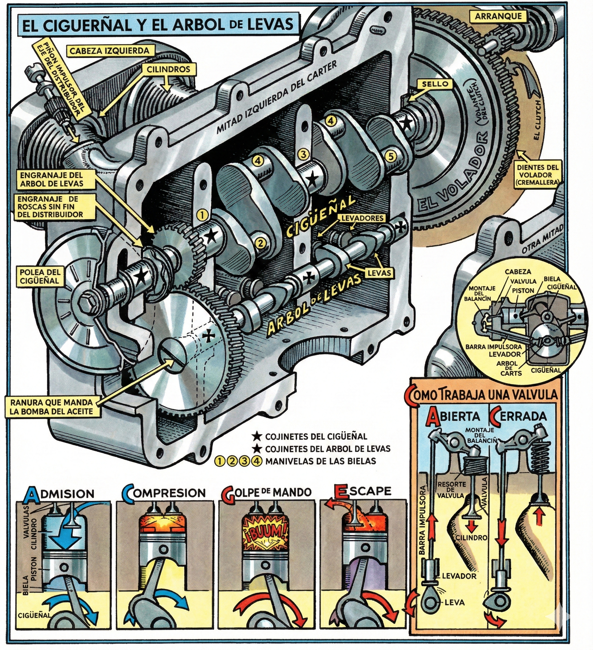 Vista del cigüeñal del motor VW
